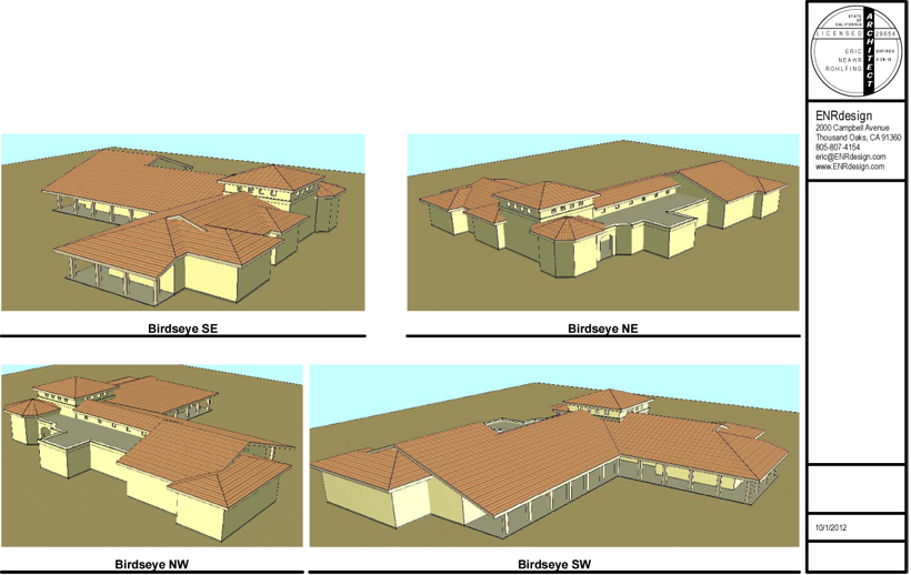 Custom Ranch House, ENR architects, Granbury, TX 76049 - CAD Renderings